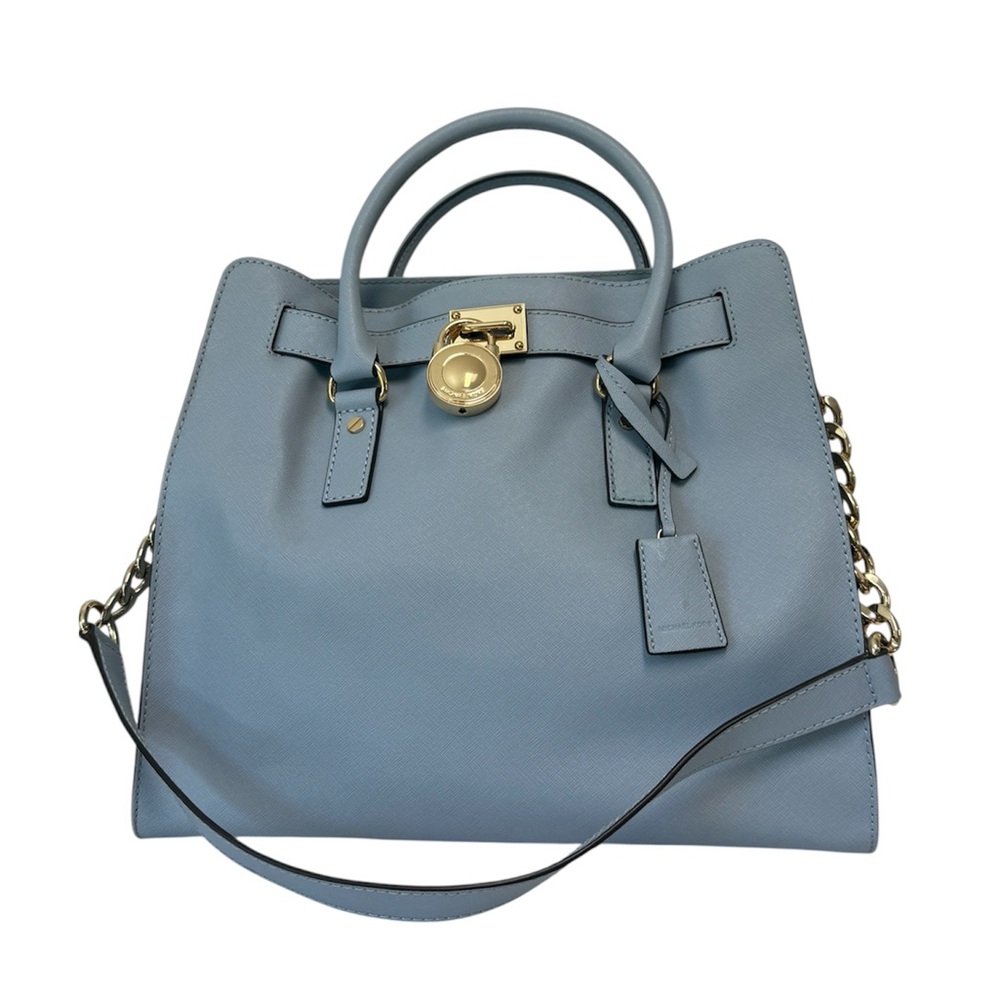 Michael Kors Hamilton Large Tote – Pale Blue Leather